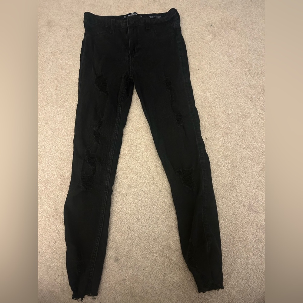 Hollister jeans, ripped, black size 3r